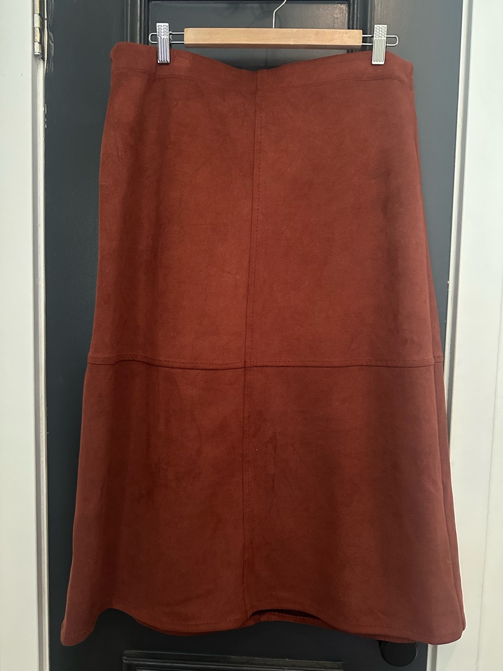 Max Studio Rust Suede A-Line Skirt